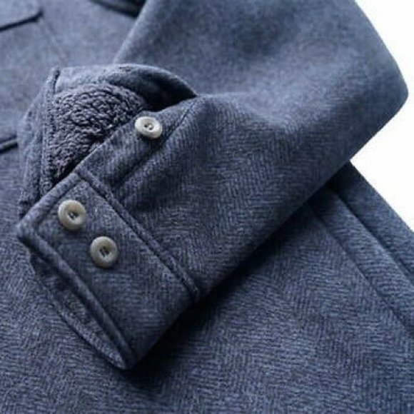 RUGGED ELEMENTS Men Fleece Lined Shirt Jacket--Dark Navy - Picture 3 of 8